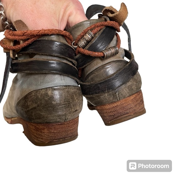 A.S.98 AS98  Braided Woven Strappy Biker Moto Ankle Boots 9 9.5 - Picture 9 of 14